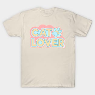 cat lover with paw T-Shirt